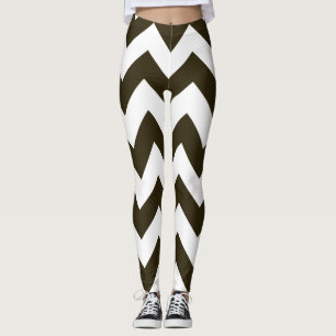 Leggings Café Mocha Neutral Chevrons