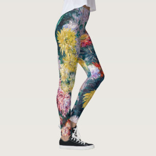 Leggings Caillebotte - Chrysanthèmes blancs et jaunes
