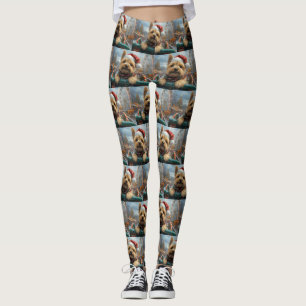 Leggings Cairn Terrier Chien Montagnes Russes Noël