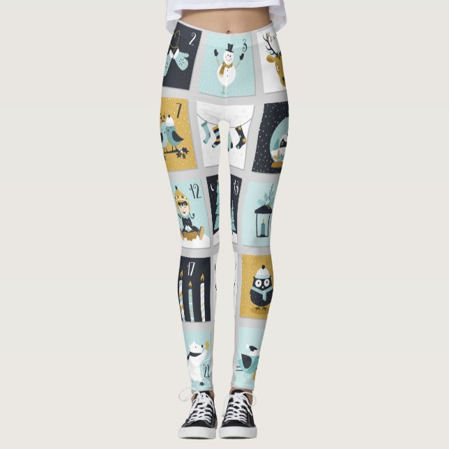 Leggings Calendrier de l'arrivée Noël (Devant)