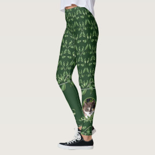 Leggings Calico Cat In Jade Plante