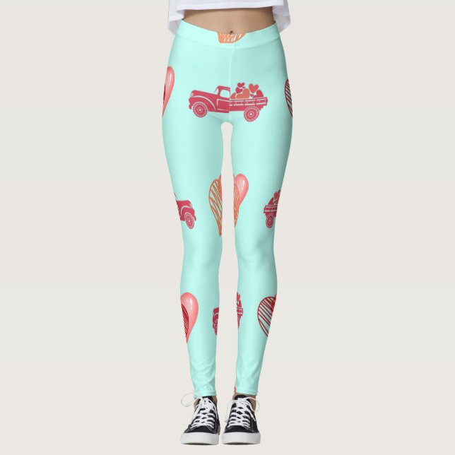 Leggings Camion Red Heart Valentine's Day Legings (Devant)