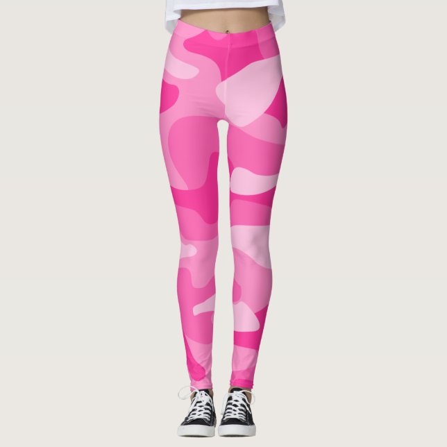Leggings Camo couleur rose perse (Devant)