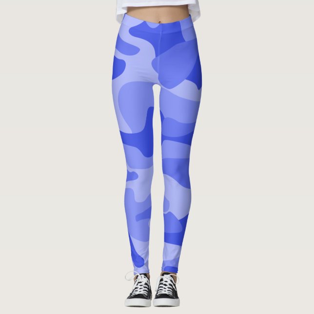 Leggings Camo Monocolore Bleu de Cornflower (Devant)