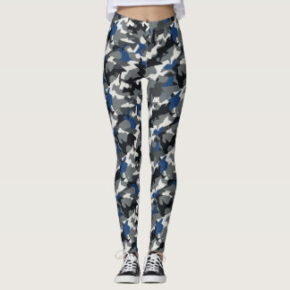 Leggings camouflage bleu foncé
