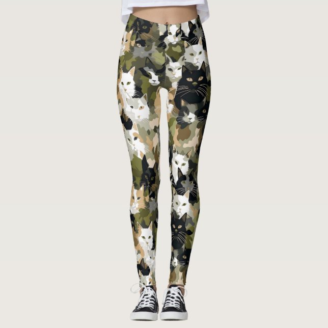 Leggings Camouflage chats mignons (Devant)