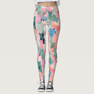 Leggings Camouflage de chat Pastel Colours