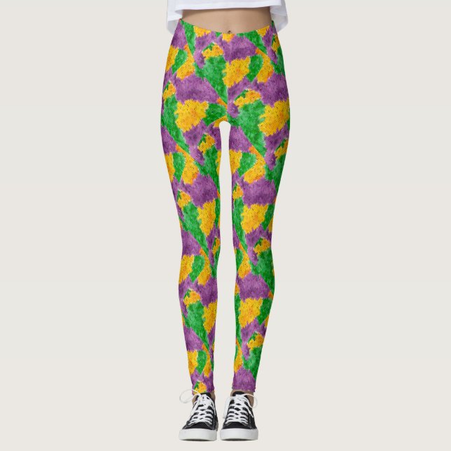 Leggings Camouflage de Pointillize d'aquarelle de mardi (Devant)