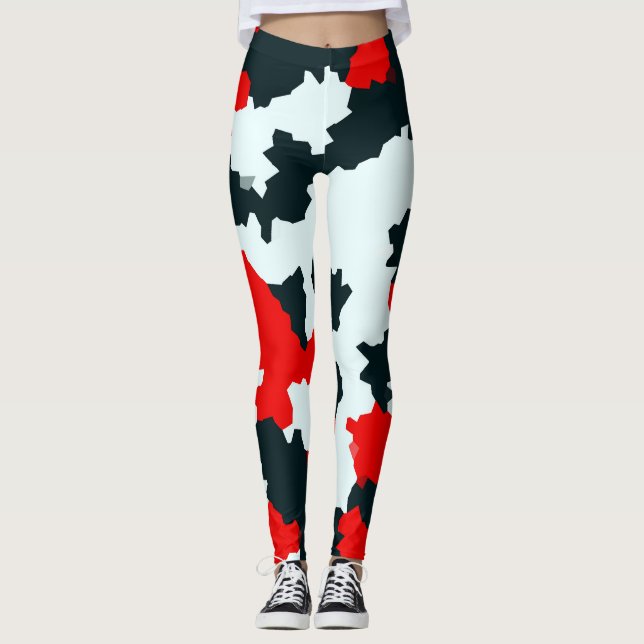Leggings Camouflage en mosaïque Abstraite géométrique irrég (Devant)