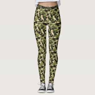 Leggings Camouflage Feline Vert de l'Armée (Motif 1) Leggin