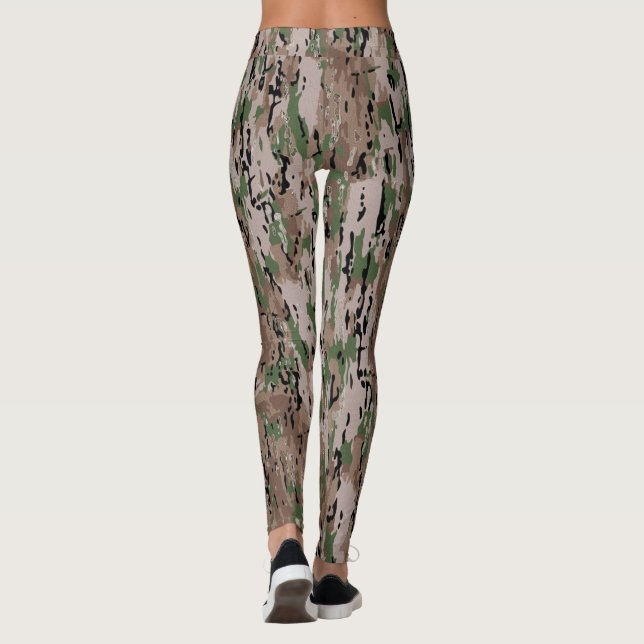 Leggings Camouflage forestier Tan Green (Dos)