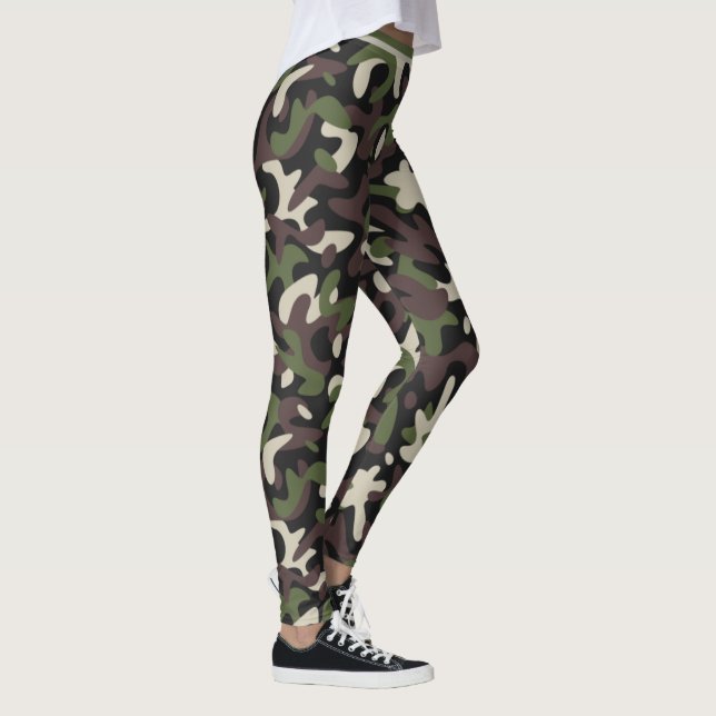 Leggings Camouflage militaire moderne Motif Brown vert (Droite)