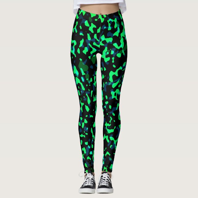 Leggings Camouflage noir bleu vert Cool branché (Devant)