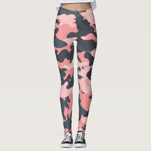 Leggings Camouflage rose : Motif Vintage classique (Devant)