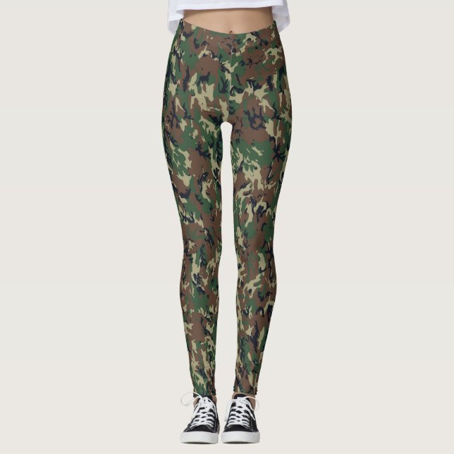 Leggings Camouflage Woodland Motif militaire (Devant)