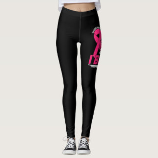 Leggings Cancer Survivor Foi Amis Famille Rose et blanc