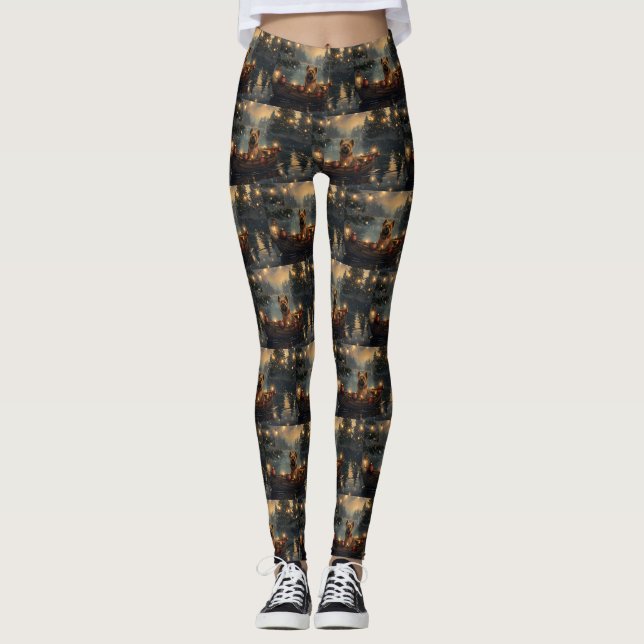 Leggings Cane Corso Noël Festive Voyage (Devant)