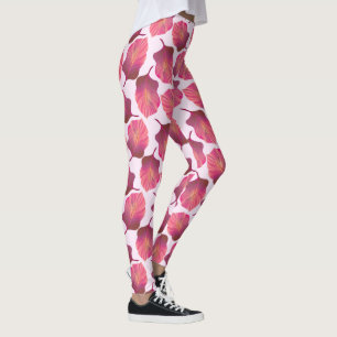 Leggings Canna Tropicanna Feuilles en rose