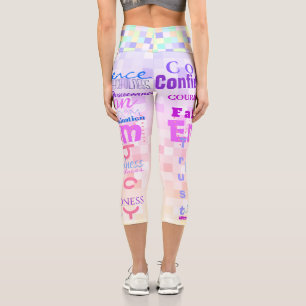 Leggings Capri 24 traits positifs Qualités humaines personnalisé 