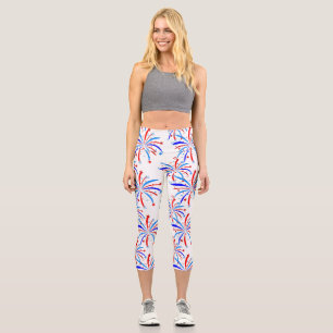 Leggings Capri 4 juillet indépendance feux d'artifice stars