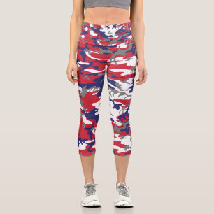 Leggings Capri 4 juillet, Jour de l'Indépendance, Gris Camouflage