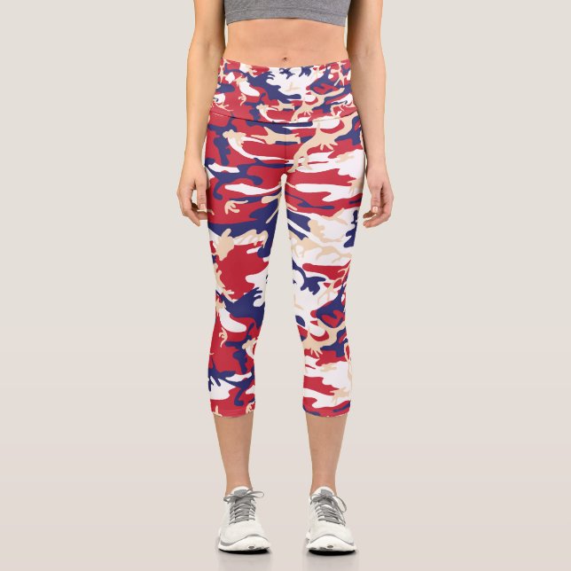 Leggings Capri 4th of July, Independence day, Camouflage Beige (Recto)