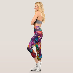 Leggings Capri 60s Retro Tye Die les années 70 Hippy