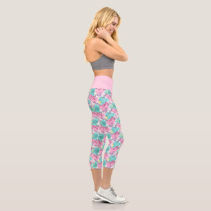 Leggings Capri 80's Memphis Active rose Turquoise