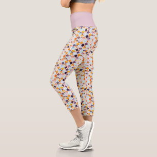 Leggings Capri À damiers rétro Vintage à Pastels