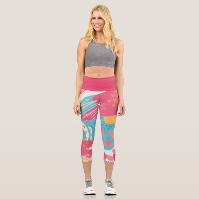 Leggings Capri Abstrait coloré (Recto)