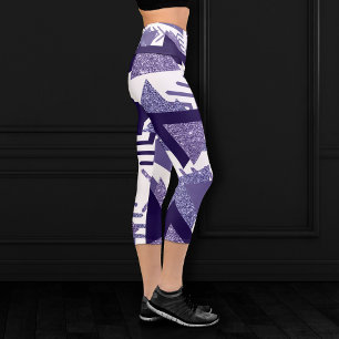 Leggings Capri abstrait Cool des années 80   Motif de formes de p