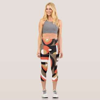 Leggings Capri Abstrait géométrique : Conception futuriste de l'o