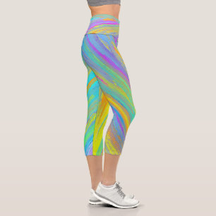 Leggings Capri Abstrait Tropical Summer Fun