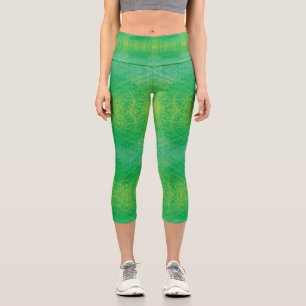 Leggings Capri Acceptation Médaillons de saumons jaunes bleus