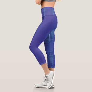 Leggings Capri Acceptation Motif de Blue Indigo Violet Shibori