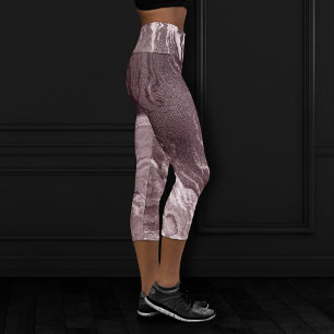 Leggings Capri Agate de mauve cristallisée   Marbre rose Rose pou