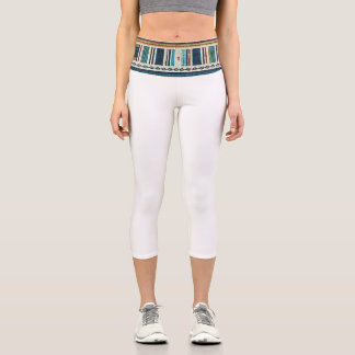 Leggings Capri « AGUA BAND / BLANC » Capris taille haute
