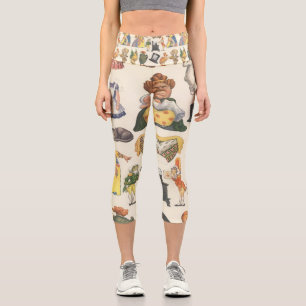 Leggings Capri Alice au Pays des Merveilles, Papier Doll Vintage
