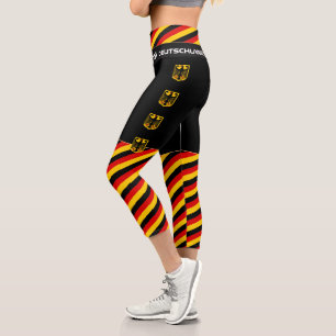 Leggings Capri Allemagne et Allemagne Mode Drapeau, Fitness, Spor