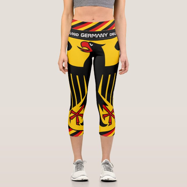 Leggings Capri Allemagne et Allemagne Mode Drapeau, Fitness, Spor (Recto)