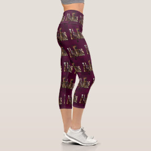 Leggings Capri Alpacas Sur Des Jambes Violettes, Haut Taille Capr