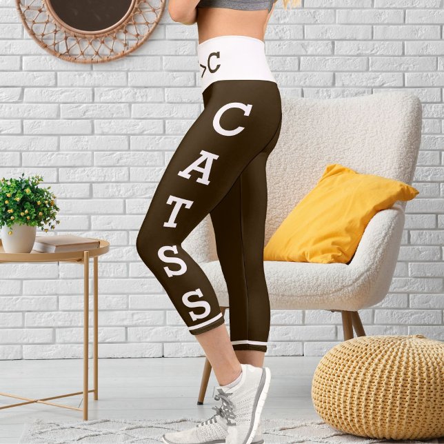 Leggings Capri Animaux de compagnie personnalisés Mamas Chats Cap (Créateur téléchargé)