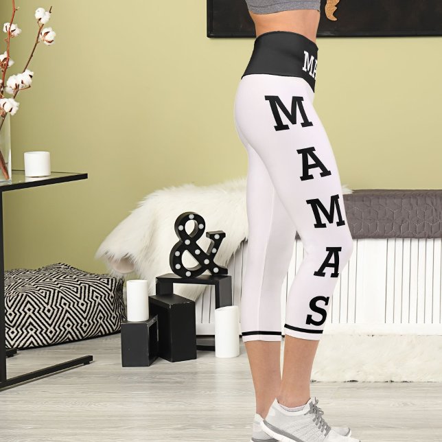 Leggings Capri Animaux de compagnie personnalisés Mamas Chats Cap (Créateur téléchargé)
