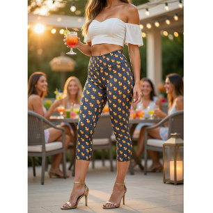 Leggings Capri Apperol Spritz Cocktail Capris Taille Haute