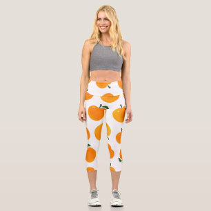 Leggings Capri Apricots Aquarelle Blanc Arrière - plan Vintage