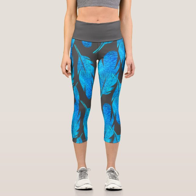 Leggings Capri Aquarelle bleu (Recto)