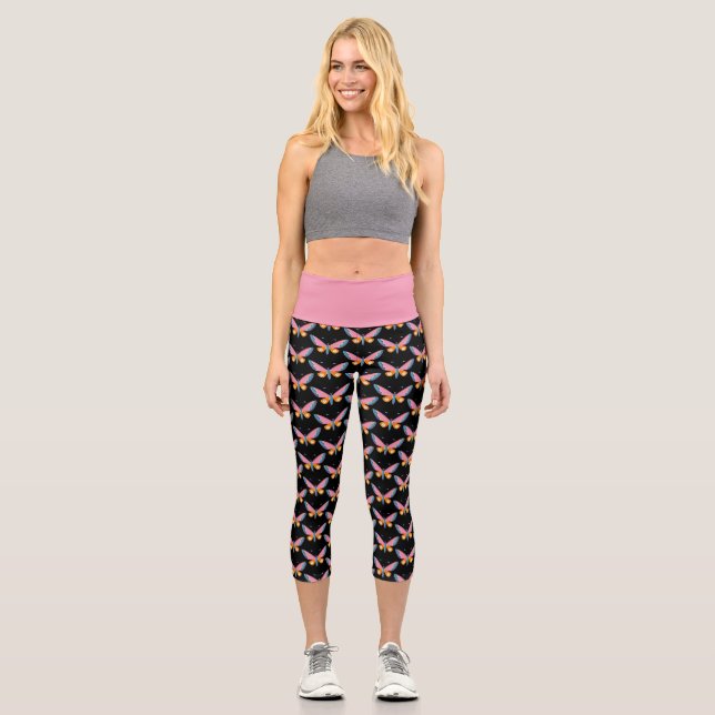 Leggings Capri Aquarelle Papillon maigre (Recto)