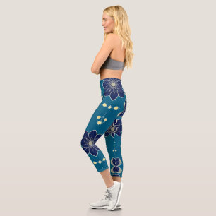 Leggings Capri Aquarelle Symphonie florale - Botanique sans joint