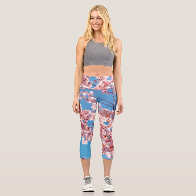 Leggings Capri Arbre à fleurs de cerisier Sakura (Recto)
