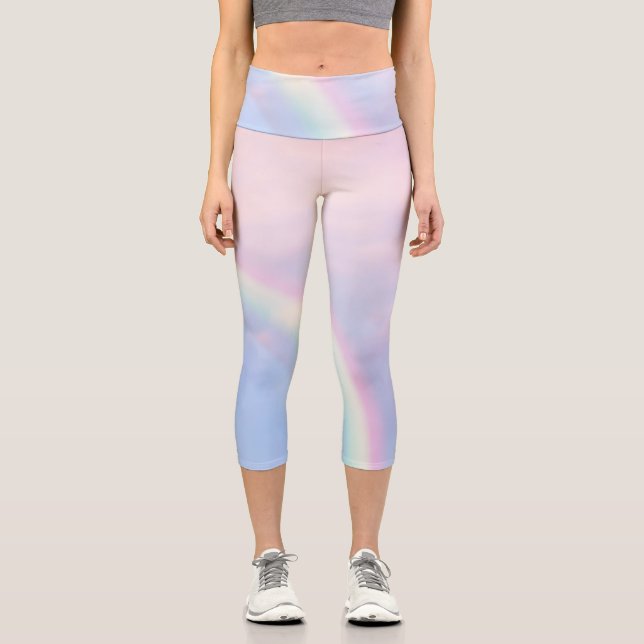 Leggings Capri Arc en ciel d'espoir - pastel, (Recto)